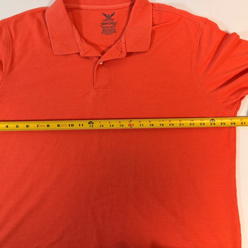 Faded Glory Bright Orange Men's Polo vintage 90s workwear, casual, polo, spring